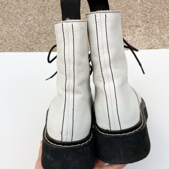 Zara white lace up leather boots Sz 38 - Picture 4 of 11